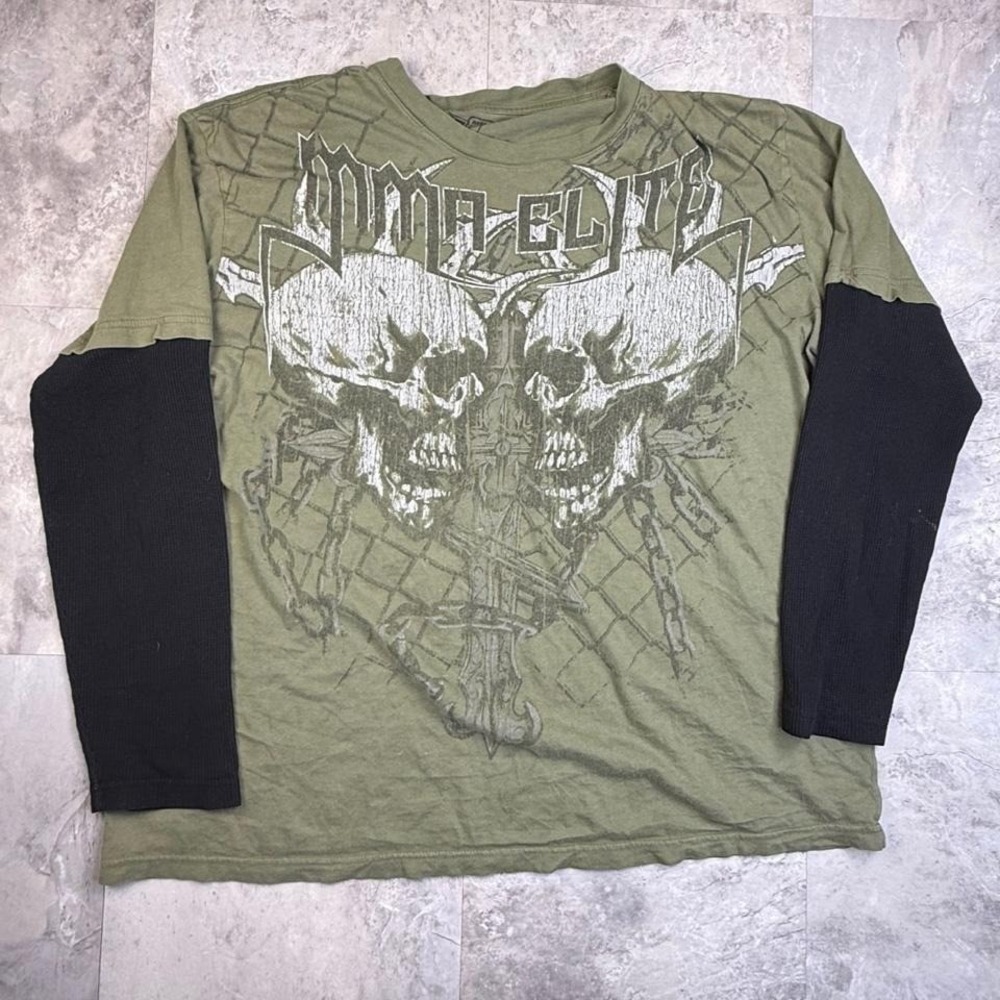 Y2K MMA ELITE layered waffle knit shirt